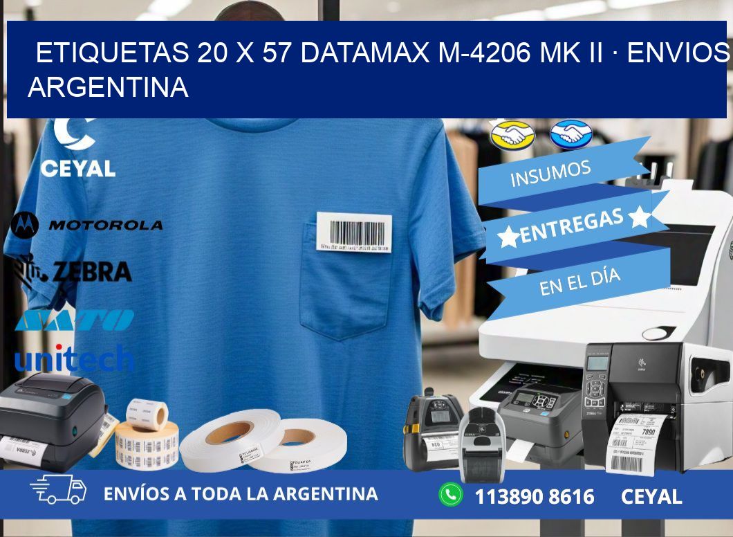 ETIQUETAS 20 x 57 DATAMAX M-4206 MK II · ENVIOS ARGENTINA