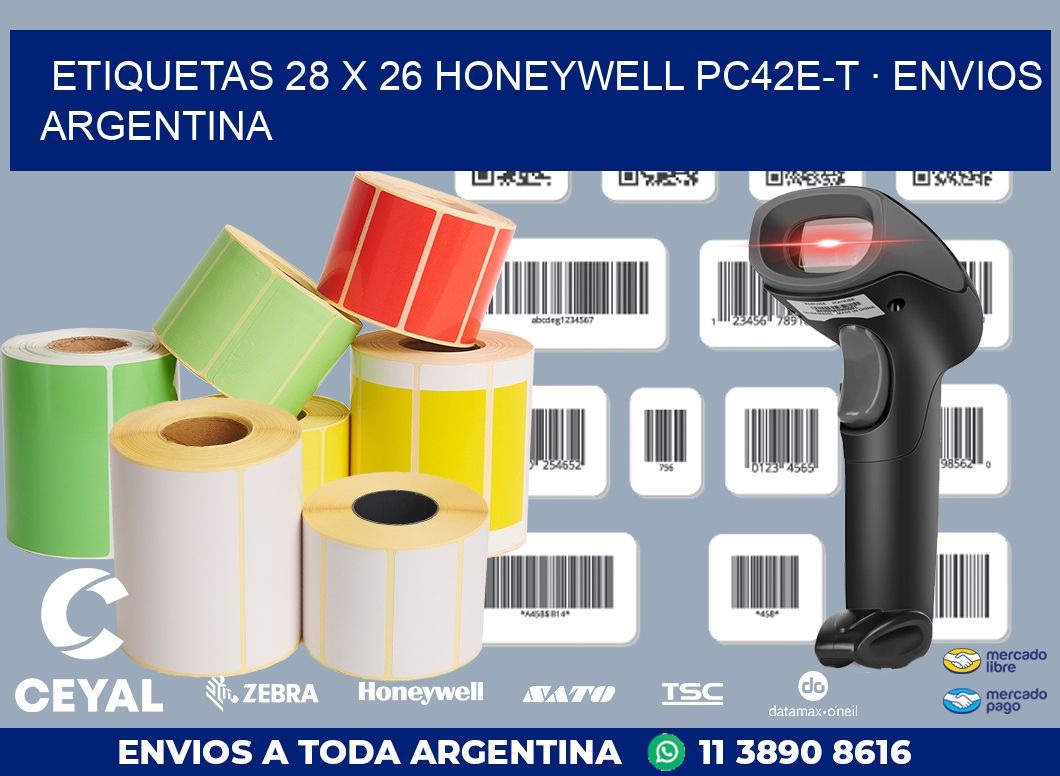 ETIQUETAS 28 x 26 HONEYWELL PC42E-T · ENVIOS ARGENTINA