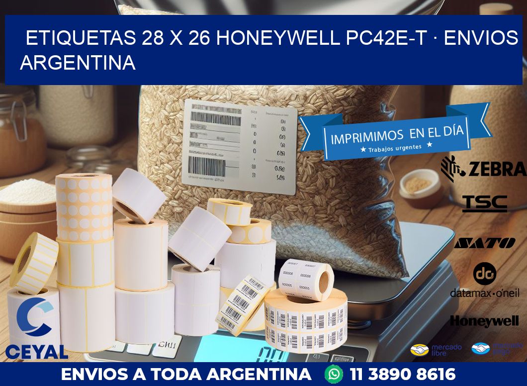ETIQUETAS 28 x 26 HONEYWELL PC42E-T · ENVIOS ARGENTINA