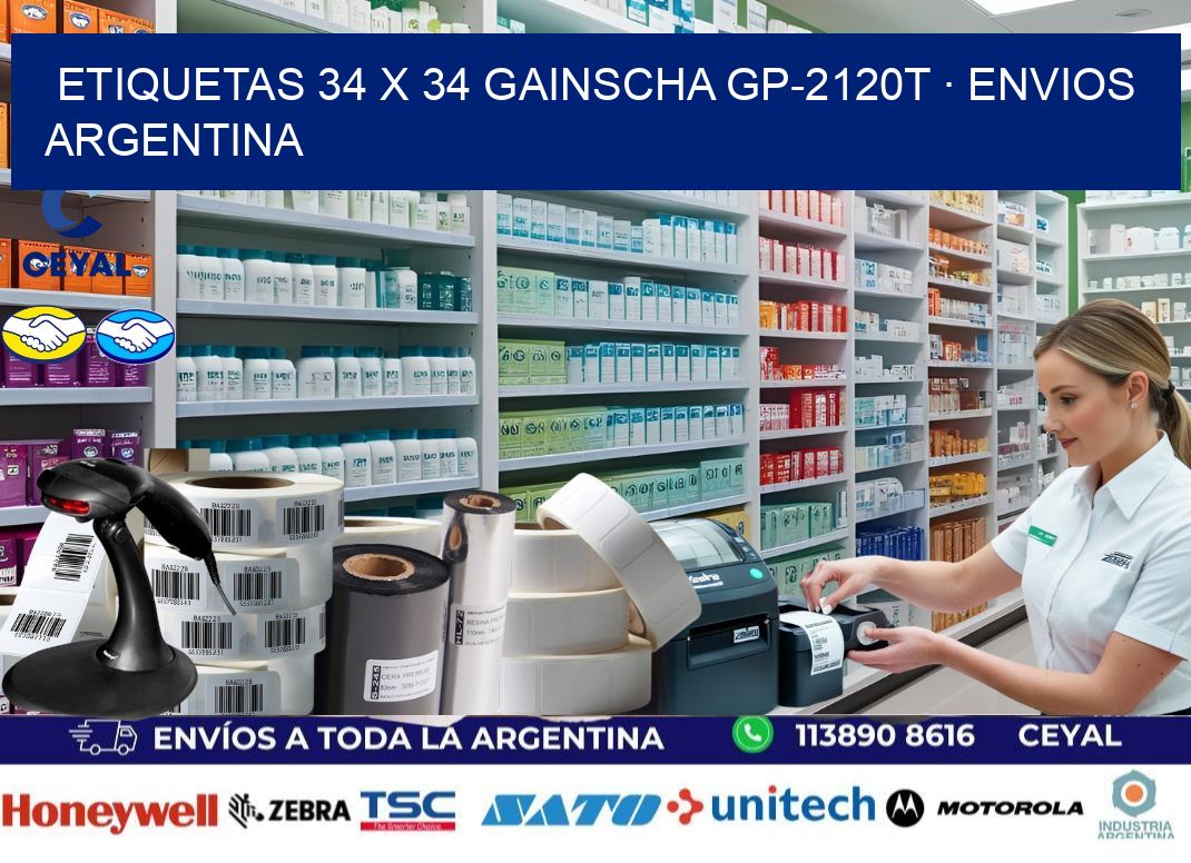 ETIQUETAS 34 x 34 GAINSCHA GP-2120T · ENVIOS ARGENTINA