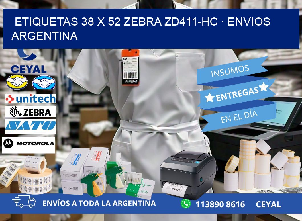 ETIQUETAS 38 x 52 ZEBRA ZD411-HC · ENVIOS ARGENTINA