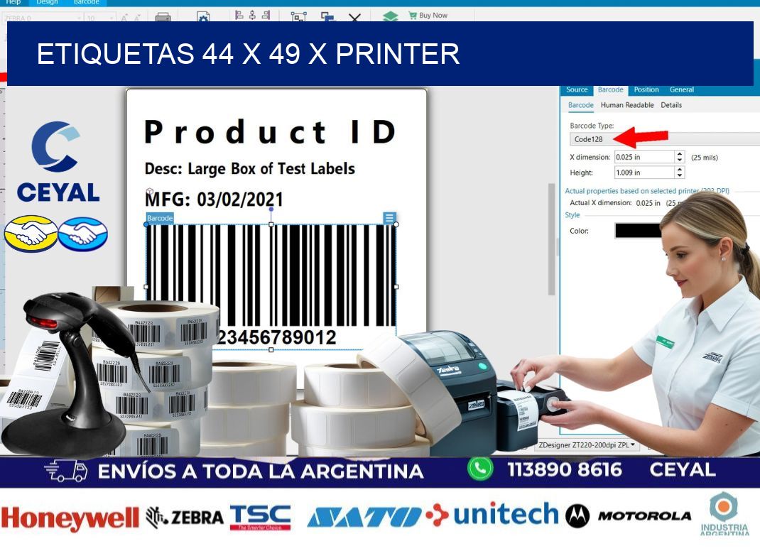 ETIQUETAS 44 x 49 X PRINTER