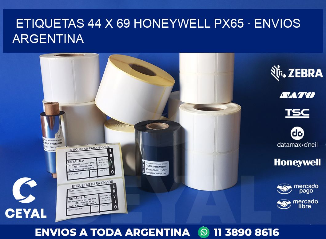 ETIQUETAS 44 x 69 HONEYWELL PX65 · ENVIOS ARGENTINA