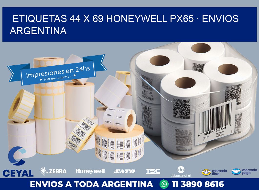 ETIQUETAS 44 x 69 HONEYWELL PX65 · ENVIOS ARGENTINA