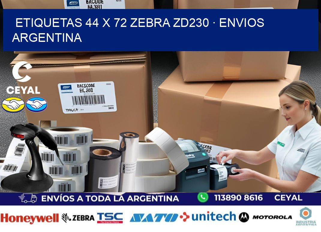 ETIQUETAS 44 x 72 ZEBRA ZD230 · ENVIOS ARGENTINA
