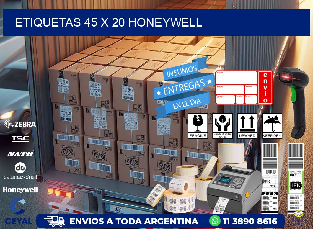 ETIQUETAS 45 x 20 HONEYWELL