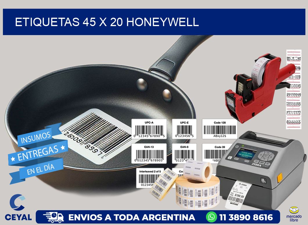 ETIQUETAS 45 x 20 HONEYWELL