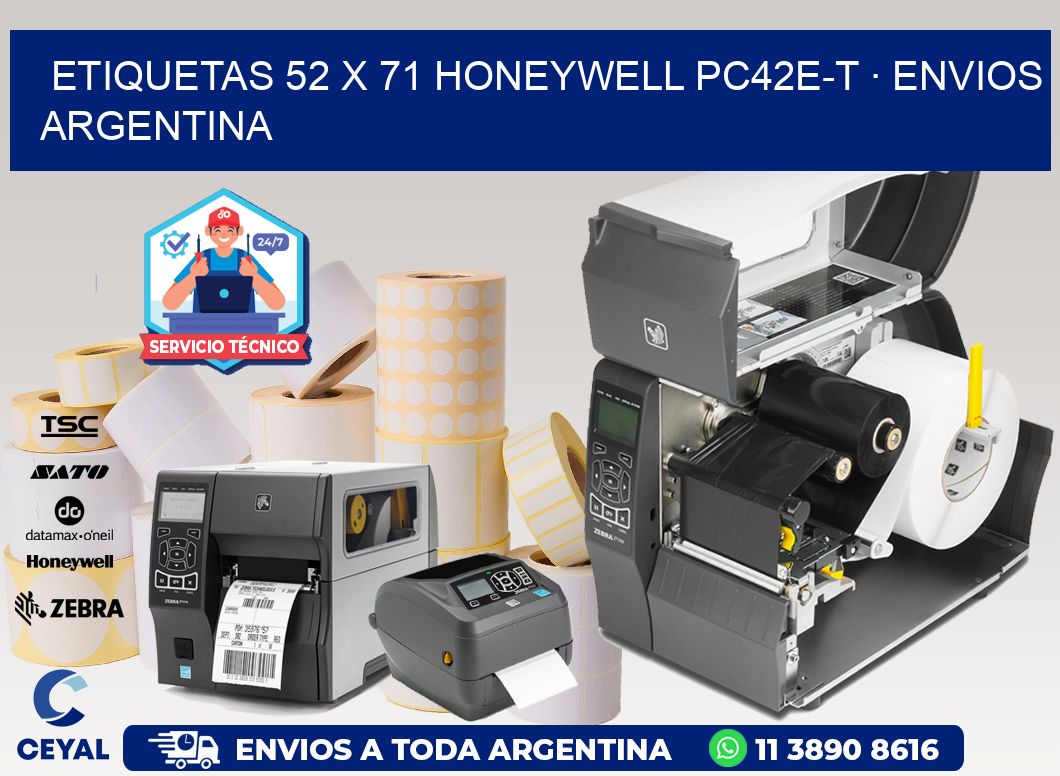 ETIQUETAS 52 x 71 HONEYWELL PC42E-T · ENVIOS ARGENTINA