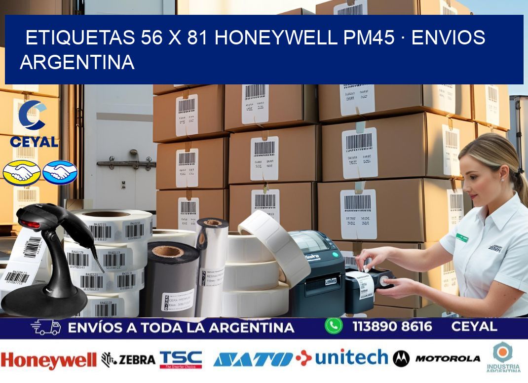 ETIQUETAS 56 x 81 HONEYWELL PM45 · ENVIOS ARGENTINA