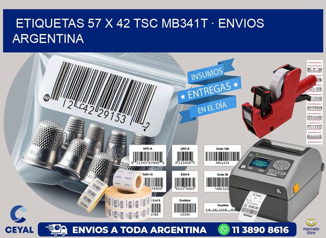 ETIQUETAS 57 x 42 TSC MB341T · ENVIOS ARGENTINA