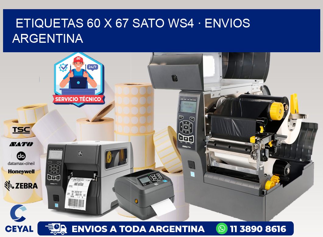 ETIQUETAS 60 x 67 SATO WS4 · ENVIOS ARGENTINA