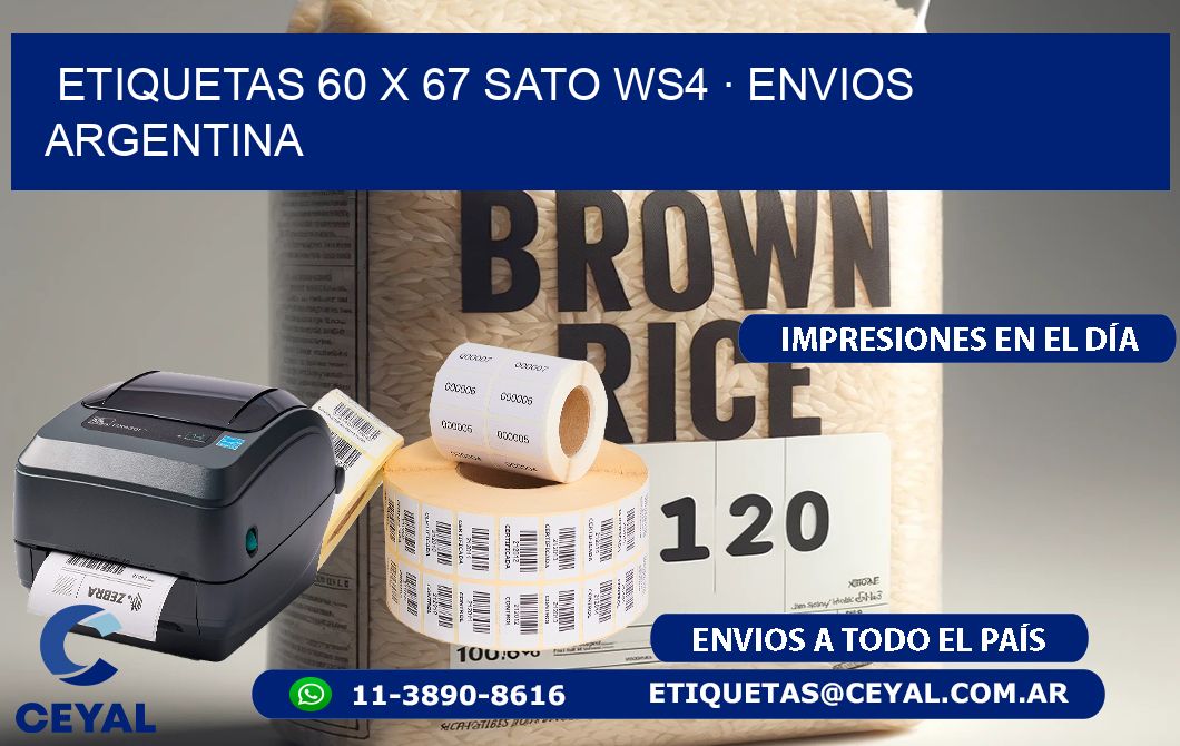 ETIQUETAS 60 x 67 SATO WS4 · ENVIOS ARGENTINA