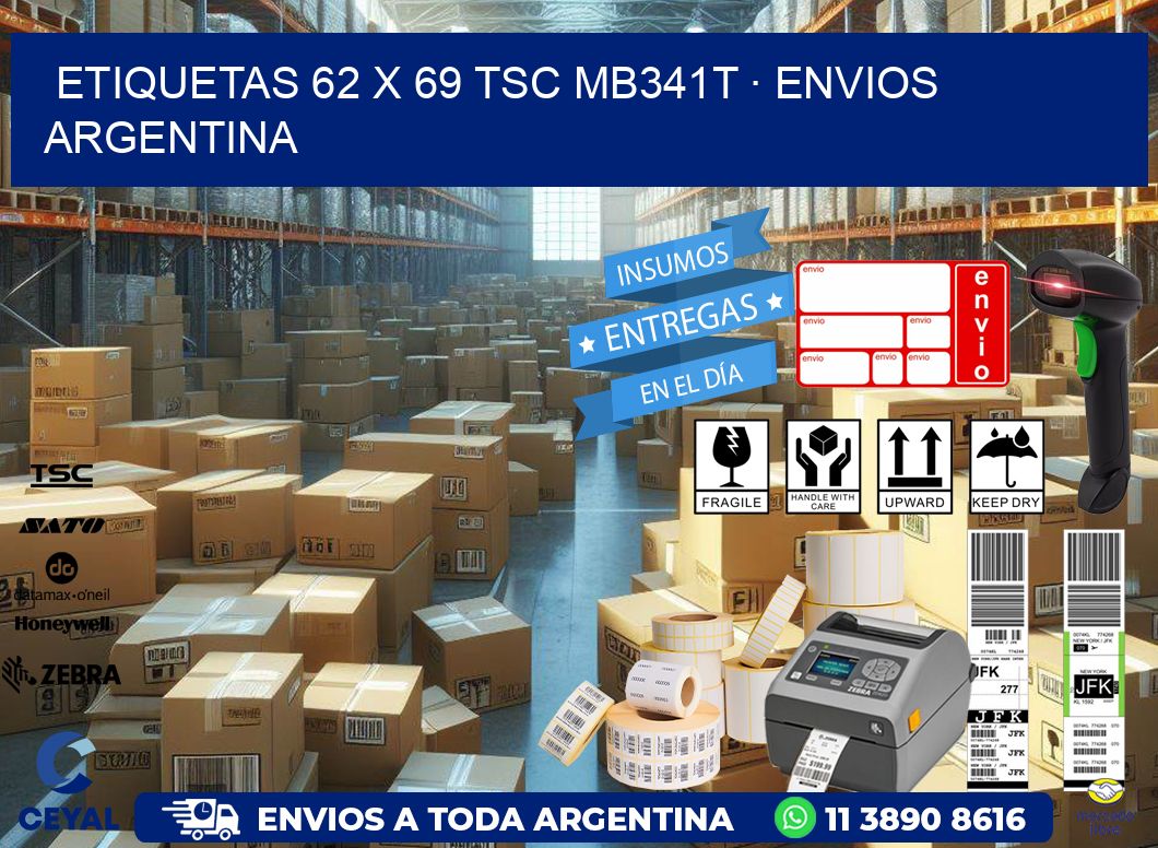 ETIQUETAS 62 x 69 TSC MB341T · ENVIOS ARGENTINA