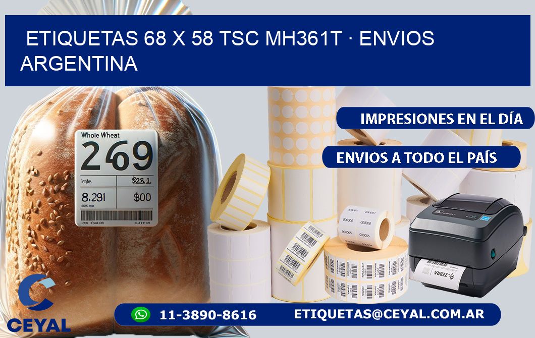 ETIQUETAS 68 x 58 TSC MH361T · ENVIOS ARGENTINA
