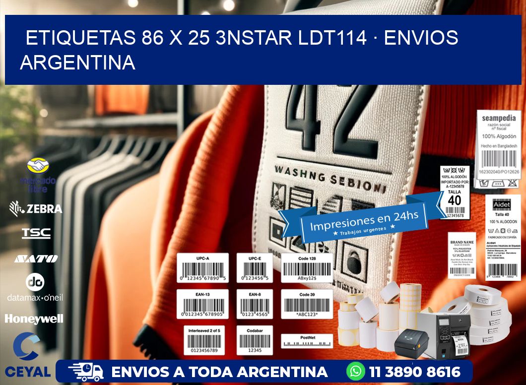 ETIQUETAS 86 x 25 3NSTAR LDT114 · ENVIOS ARGENTINA