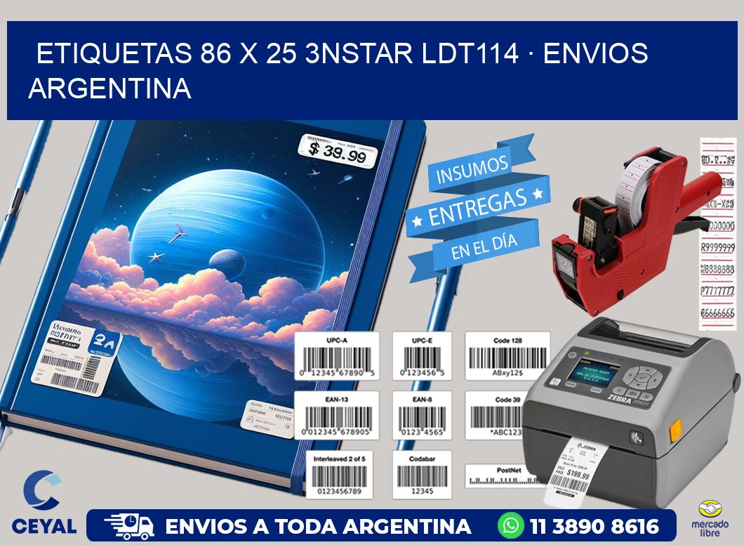 ETIQUETAS 86 x 25 3NSTAR LDT114 · ENVIOS ARGENTINA