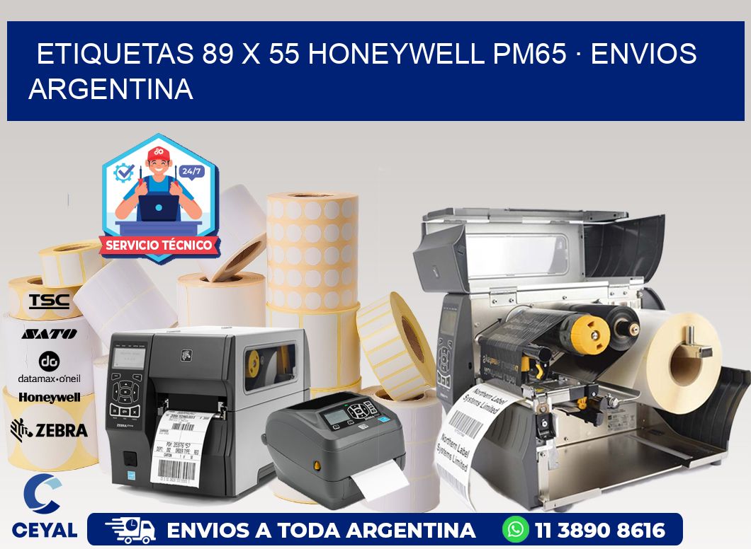 ETIQUETAS 89 x 55 HONEYWELL PM65 · ENVIOS ARGENTINA