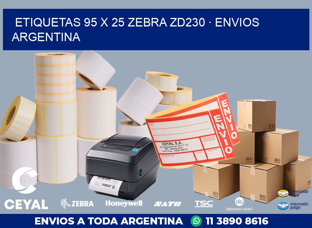 ETIQUETAS 95 x 25 ZEBRA ZD230 · ENVIOS ARGENTINA