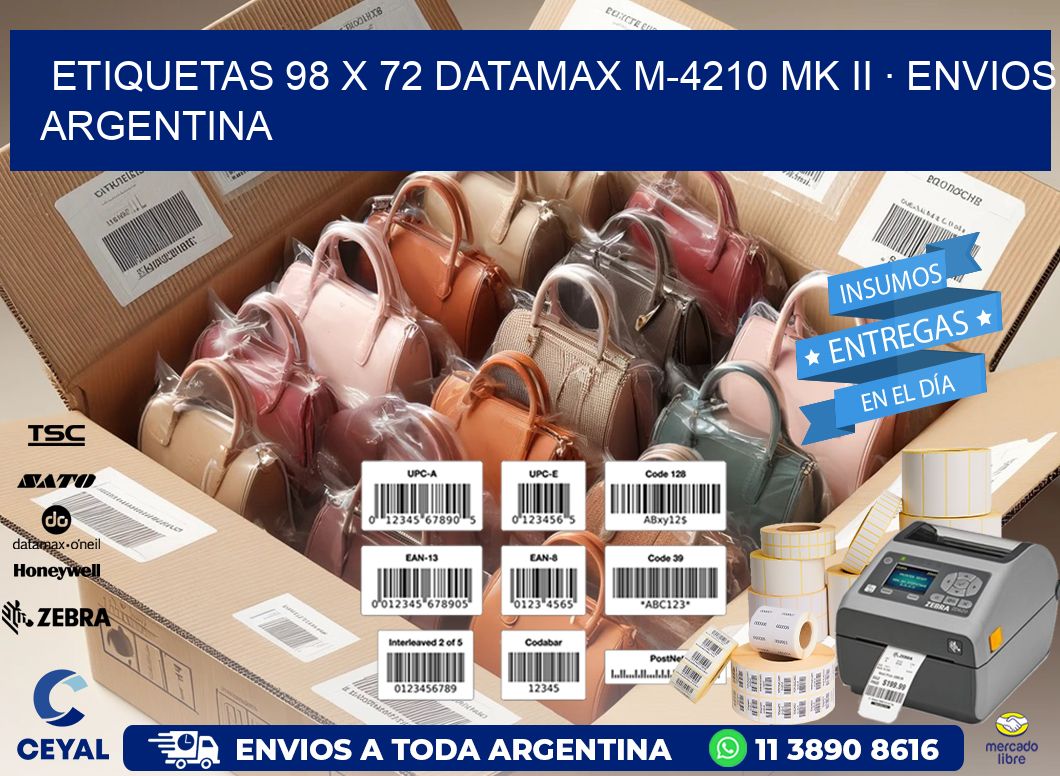 ETIQUETAS 98 x 72 DATAMAX M-4210 MK II · ENVIOS ARGENTINA