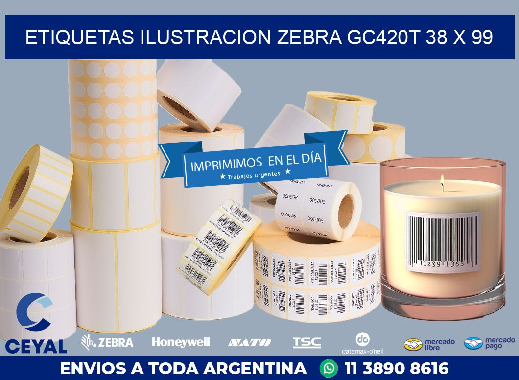ETIQUETAS ILUSTRACION ZEBRA GC420T 38 x 99