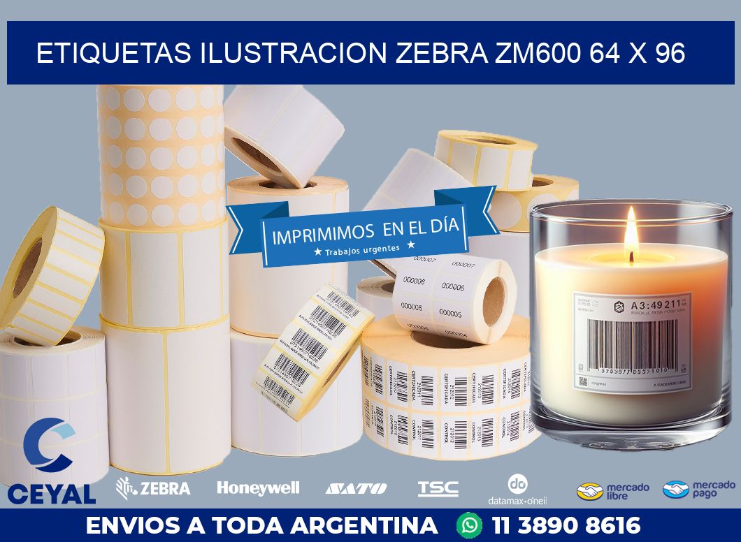 ETIQUETAS ILUSTRACION ZEBRA ZM600 64 x 96