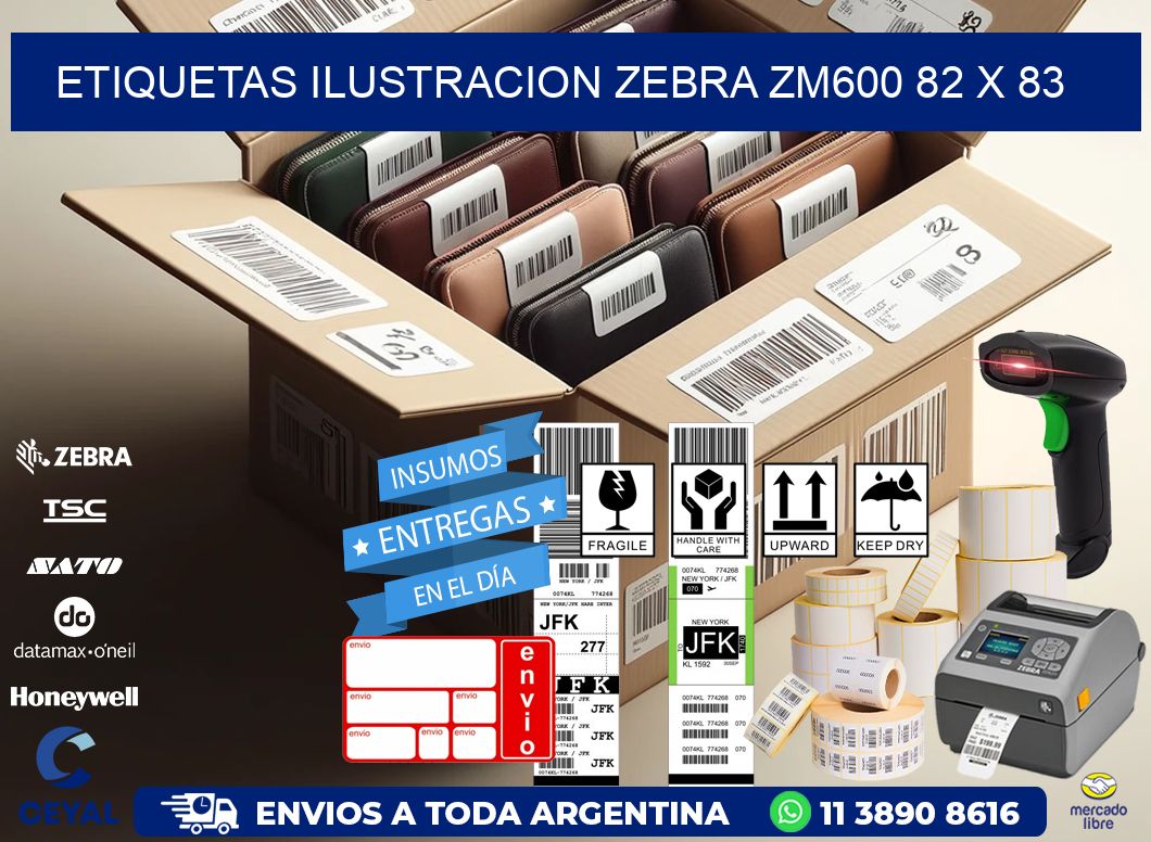 ETIQUETAS ILUSTRACION ZEBRA ZM600 82 x 83