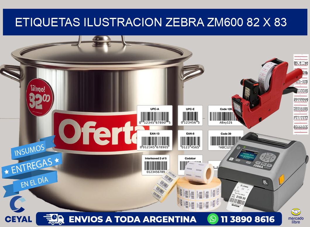 ETIQUETAS ILUSTRACION ZEBRA ZM600 82 x 83