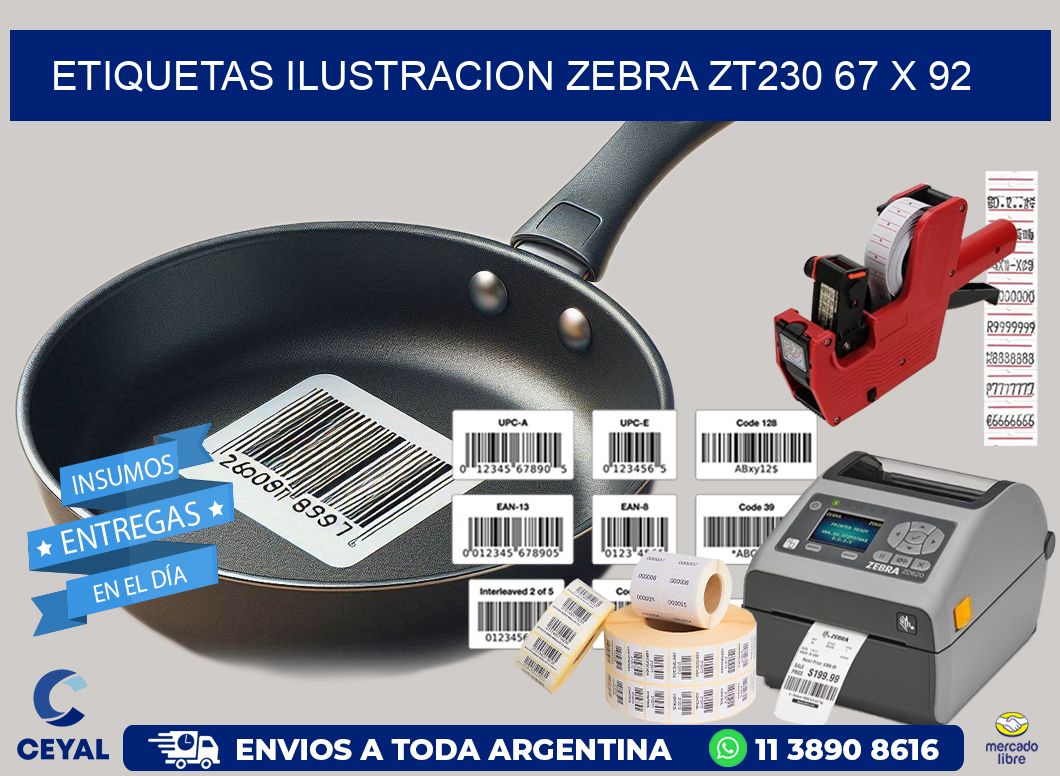 ETIQUETAS ILUSTRACION ZEBRA ZT230 67 x 92