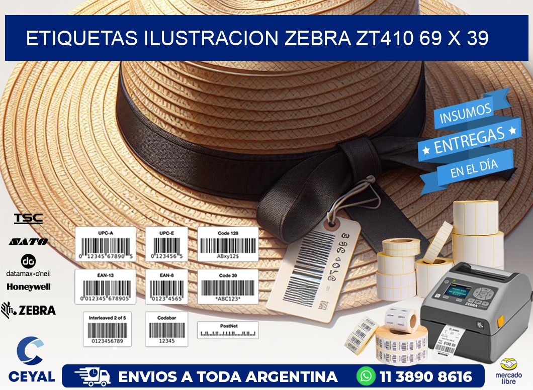 ETIQUETAS ILUSTRACION ZEBRA ZT410 69 x 39