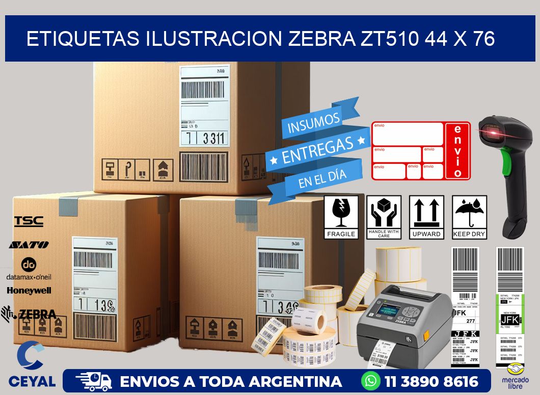 ETIQUETAS ILUSTRACION ZEBRA ZT510 44 x 76