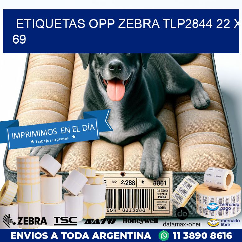 ETIQUETAS OPP ZEBRA TLP2844 22 x 69