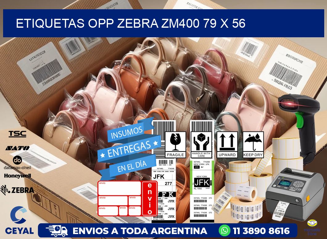ETIQUETAS OPP ZEBRA ZM400 79 x 56