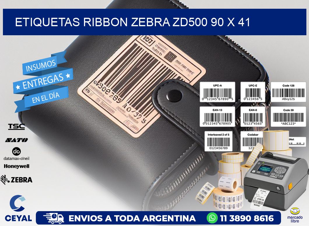 ETIQUETAS RIBBON Zebra ZD500 90 x 41