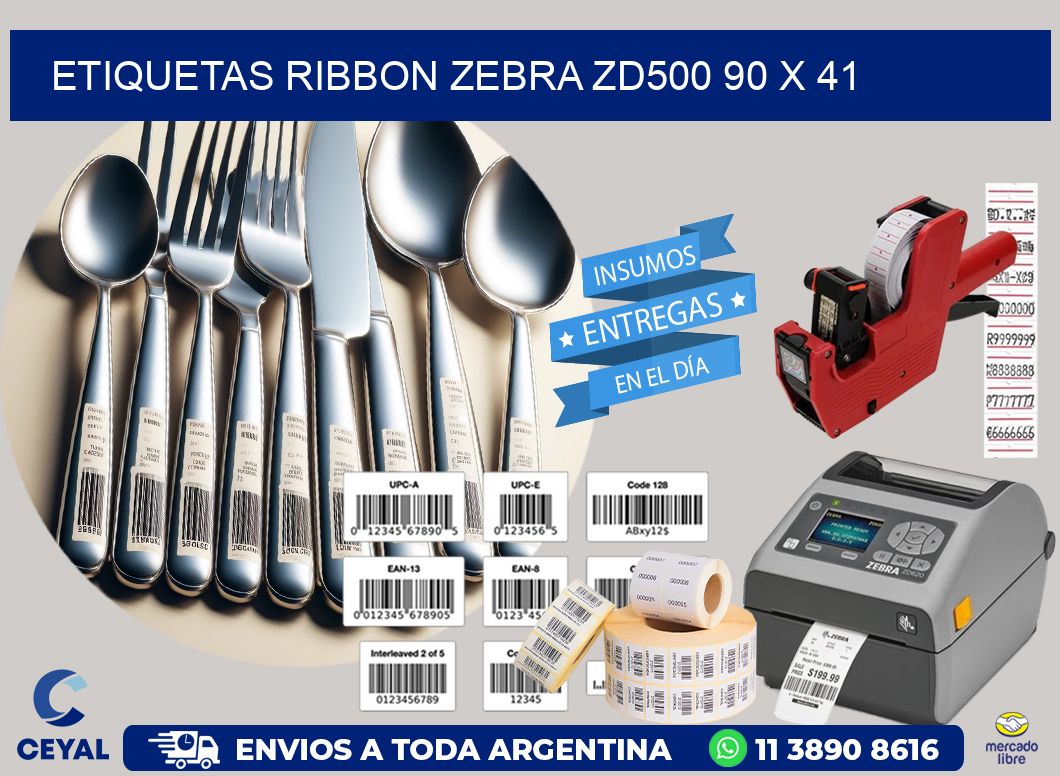 ETIQUETAS RIBBON Zebra ZD500 90 x 41