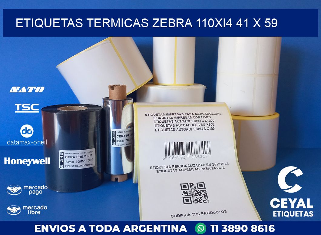ETIQUETAS TERMICAS ZEBRA 110Xi4 41 x 59