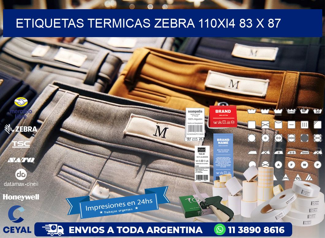 ETIQUETAS TERMICAS ZEBRA 110Xi4 83 x 87