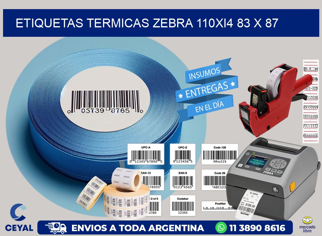 ETIQUETAS TERMICAS ZEBRA 110Xi4 83 x 87