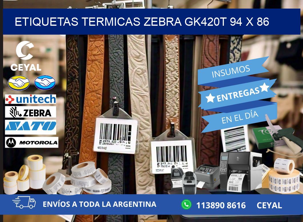 ETIQUETAS TERMICAS ZEBRA GK420T 94 x 86