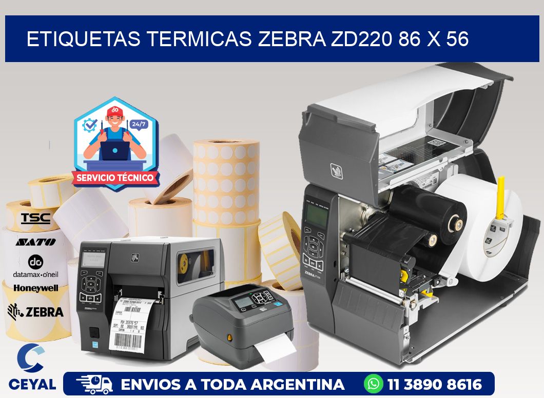 ETIQUETAS TERMICAS ZEBRA ZD220 86 x 56