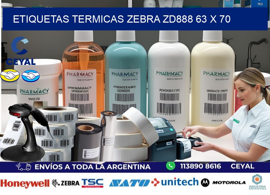ETIQUETAS TERMICAS ZEBRA ZD888 63 x 70