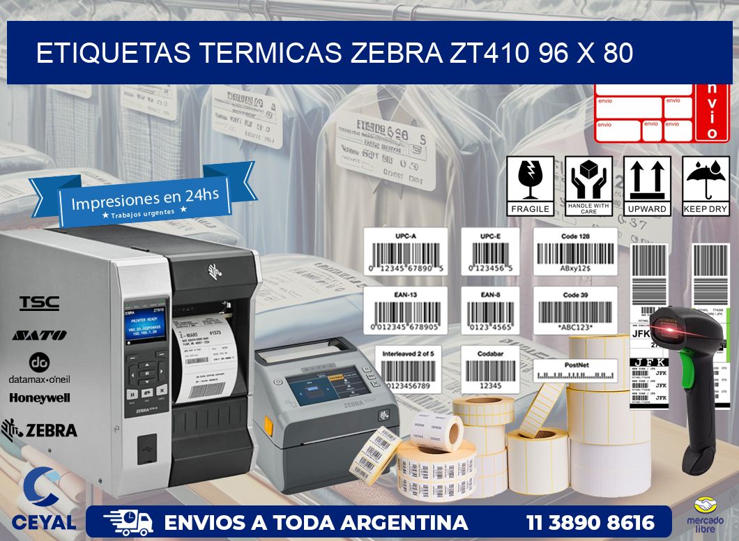 ETIQUETAS TERMICAS ZEBRA ZT410 96 x 80