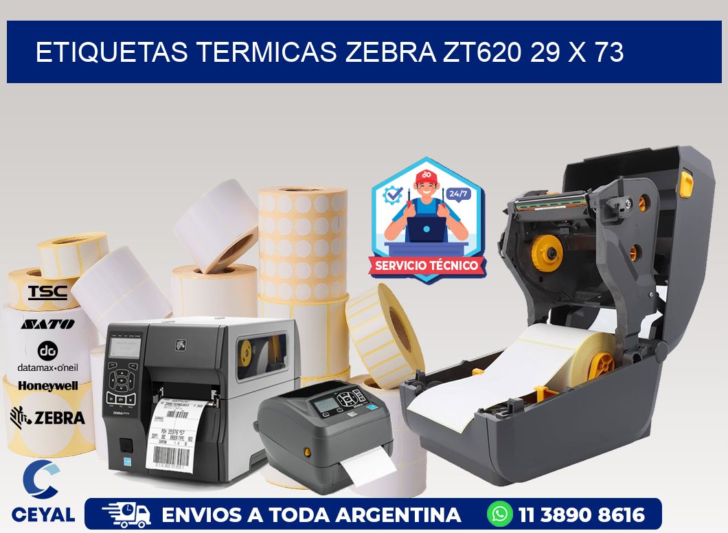 ETIQUETAS TERMICAS ZEBRA ZT620 29 x 73