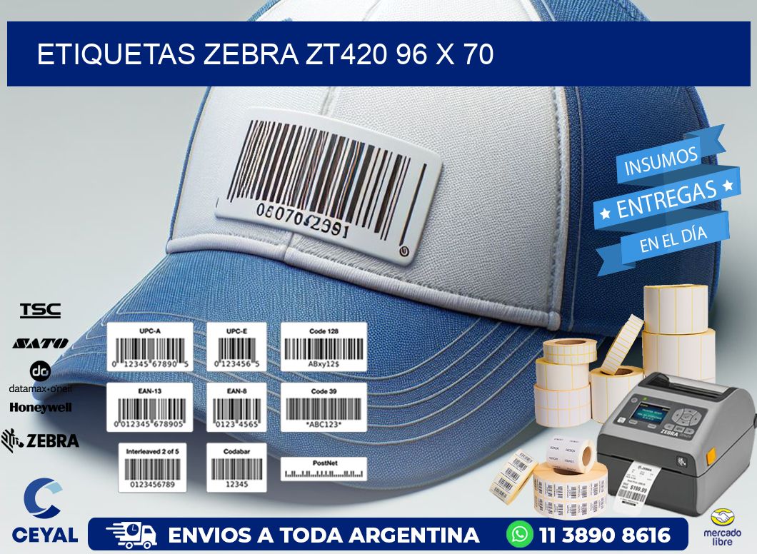 ETIQUETAS Zebra ZT420 96 x 70