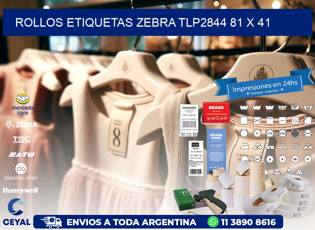 ROLLOS ETIQUETAS Zebra TLP2844 81 x 41