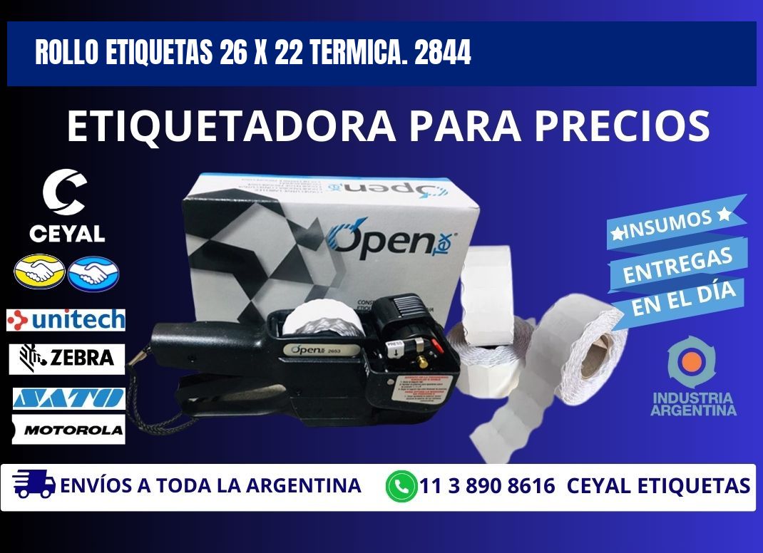 Rollo etiquetas 26 x 22 termica. 2844