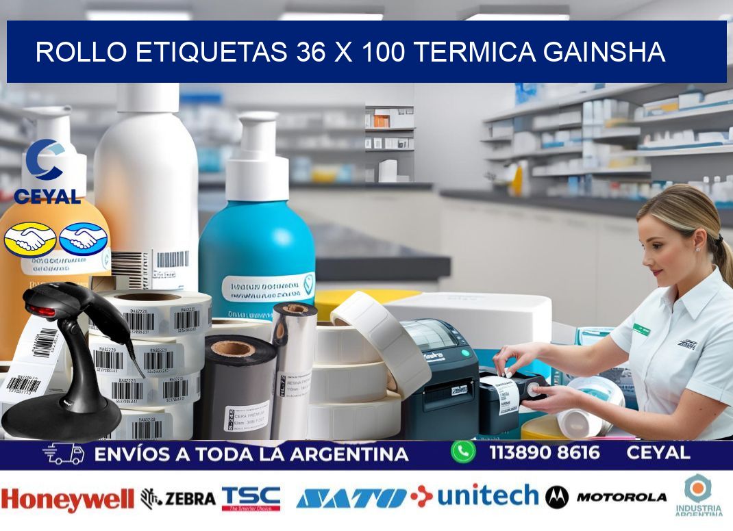Rollo etiquetas 36 x 100 termica gainsha