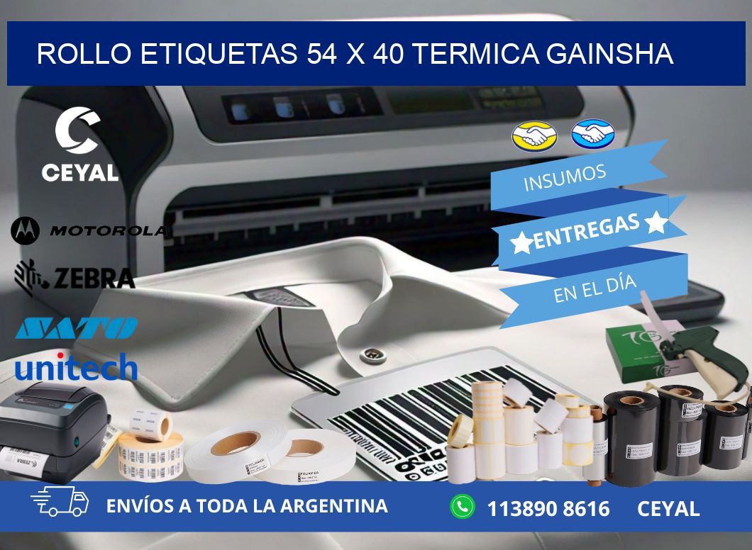 Rollo etiquetas 54 x 40 termica gainsha