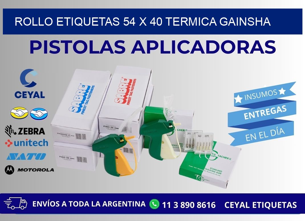 Rollo etiquetas 54 x 40 termica gainsha
