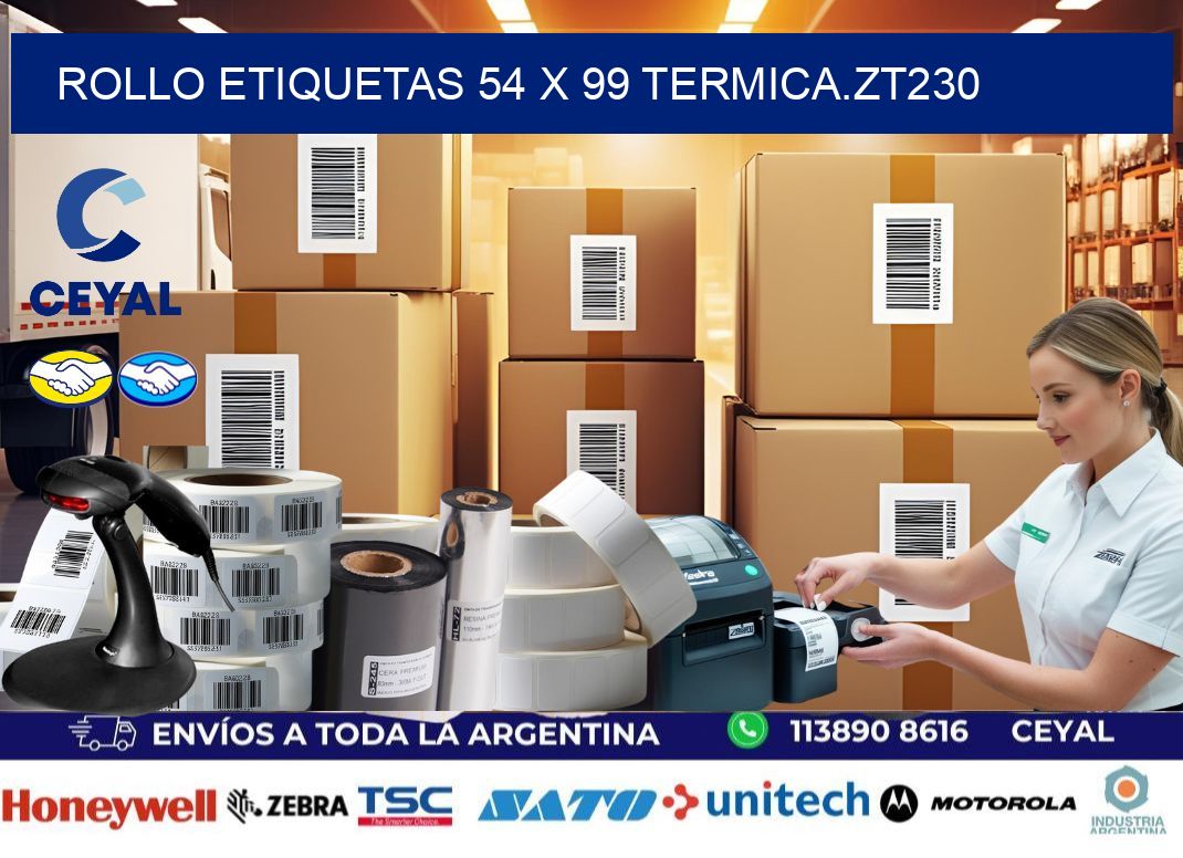 Rollo etiquetas 54 x 99 termica.zt230
