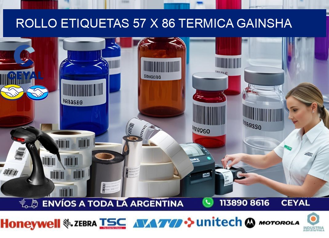 Rollo etiquetas 57 x 86 termica gainsha